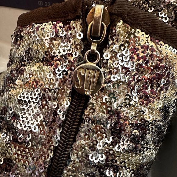 Stuart Weitzman Girls Lil Vera 3 Cheetah Sparkle Sequin Zip Boot / Sz 8 Toddler - Picture 12 of 14